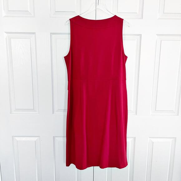 Boden Jeweled Neckline Red Ponte Knit Sheath Dress - Picture 6 of 7